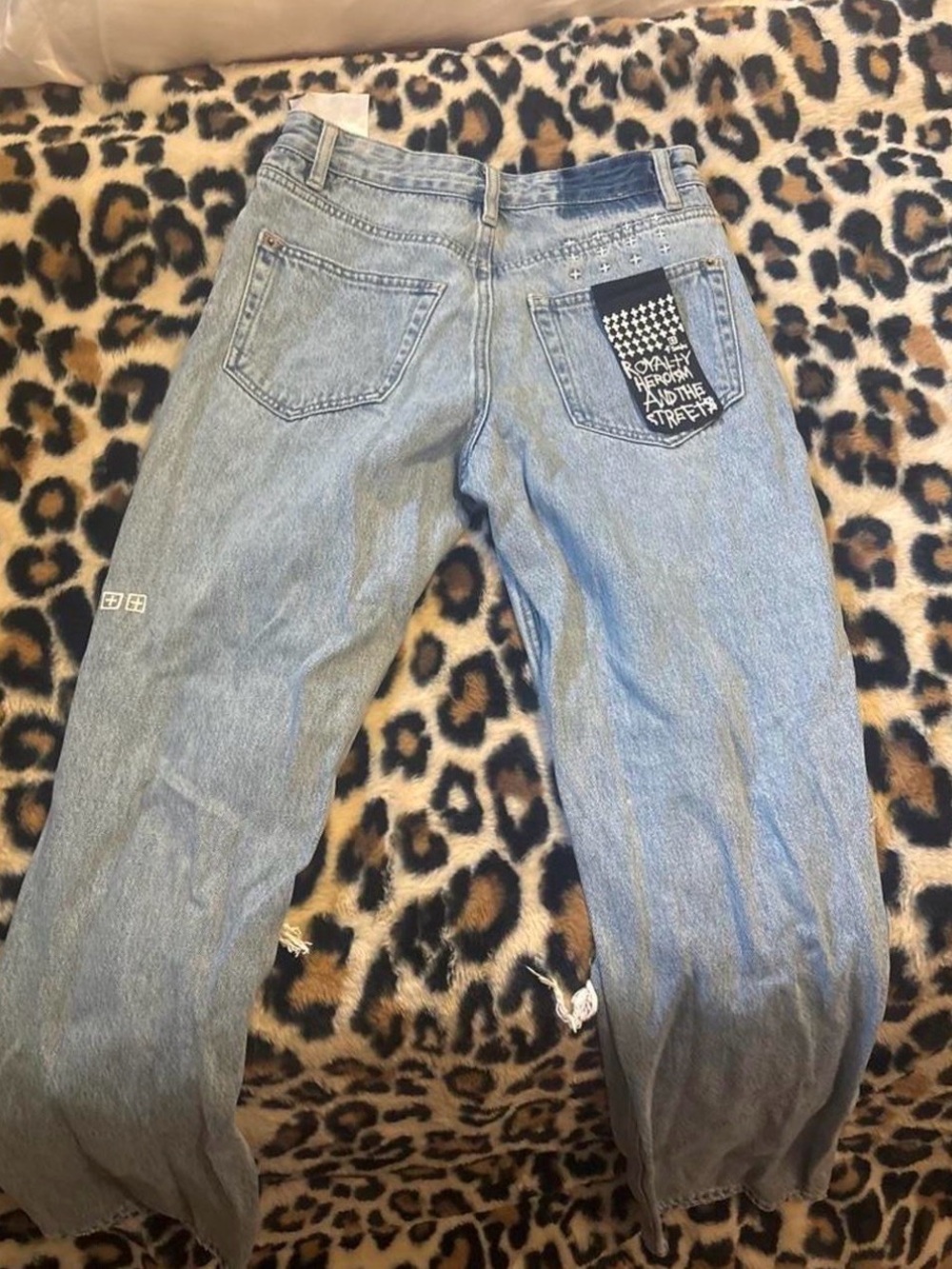 Ksubi Light Blue Relaxed Fit Womens Jeans with Patch Pocket